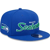 Men's New Era Royal Seattle Seahawks Main Script 9FIFTY Snapback Hat