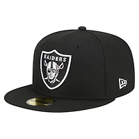 Men's New Era Black Las Vegas Raiders  Main 59FIFTY Fitted Hat
