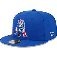 Men's New Era Royal England Patriots Throwback Main 59FIFTY Fitted Hat