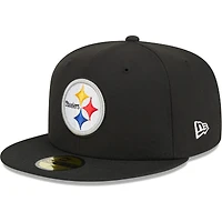 Men's New Era Black Pittsburgh Steelers  Main 59FIFTY Fitted Hat