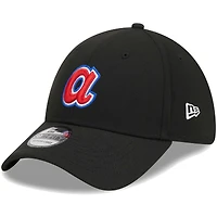 Men's New Era Black Atlanta Braves Logo 39THIRTY Flex Hat