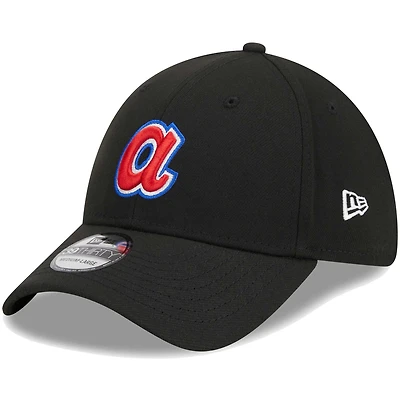 Men's New Era Black Atlanta Braves Logo 39THIRTY Flex Hat