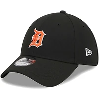 Men's New Era Black Detroit Tigers Logo 39THIRTY Flex Hat