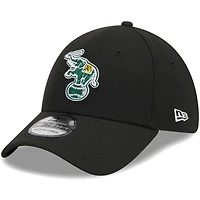 Men's New Era Black Athletics Logo 39THIRTY Flex Hat