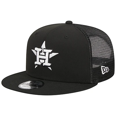 Men's New Era Black Houston Astros Trucker 9FIFTY Snapback Hat