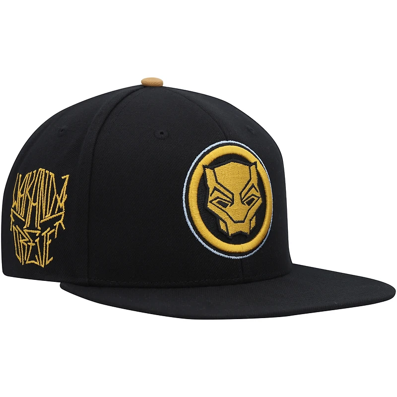 Men's Marvel Black Black Panther Snapback Hat