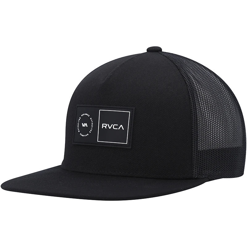 Men's RVCA Black Platform Trucker Snapback Hat