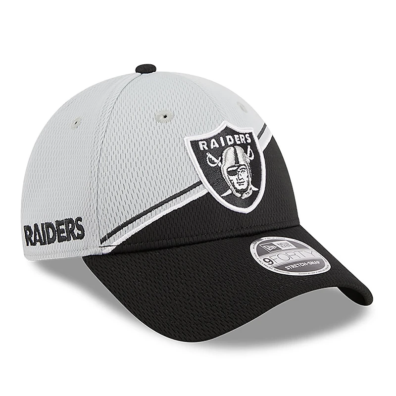 Men's New Era  Gray/Black Las Vegas Raiders 2023 Sideline 9FORTY Adjustable Hat