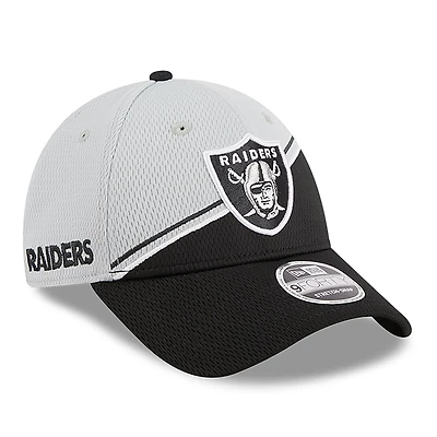 Men's New Era  Gray/Black Las Vegas Raiders 2023 Sideline 9FORTY Adjustable Hat