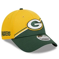 Men's New Era  Gold/Green Green Bay Packers 2023 Sideline 9FORTY Adjustable Hat
