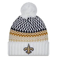 Women's New Era  White New Orleans Saints 2023 Sideline Cuffed Knit Hat with Pom