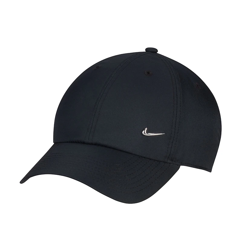 Unisex Nike Black Metal Swoosh Lifestyle Performance Club Adjustable Hat