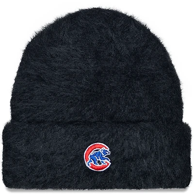 Women's New Era Black Chicago Cubs Fuzzy Cuffed Knit Hat