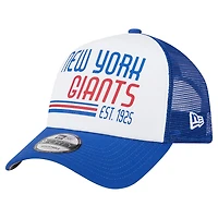 Men's New Era White/Royal New York Giants Stacked A-Frame Trucker 9FORTY Adjustable Hat