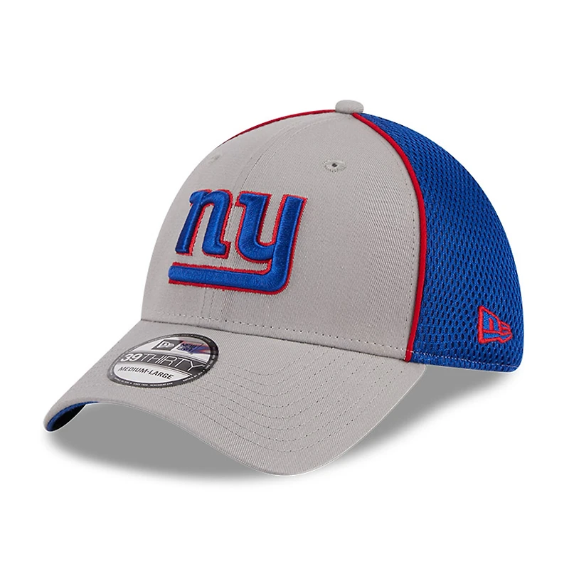 Men's New Era Gray New York Giants Pipe 39THIRTY Flex Hat