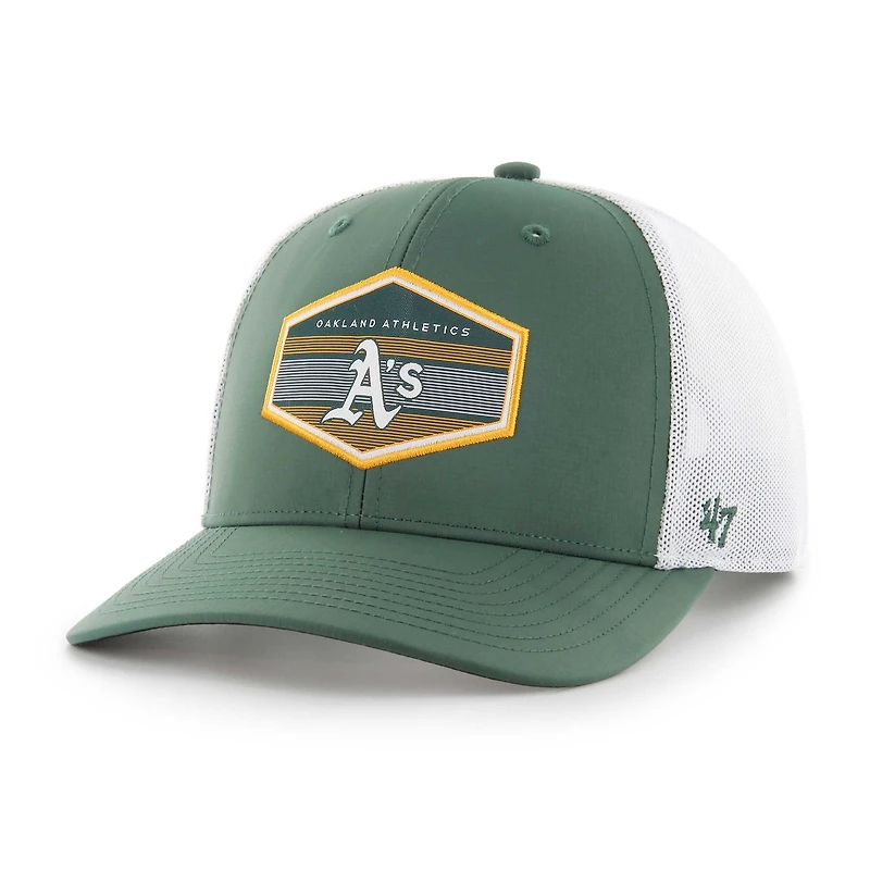 Men's '47 Green/White Athletics Burgess Trucker Snapback Hat