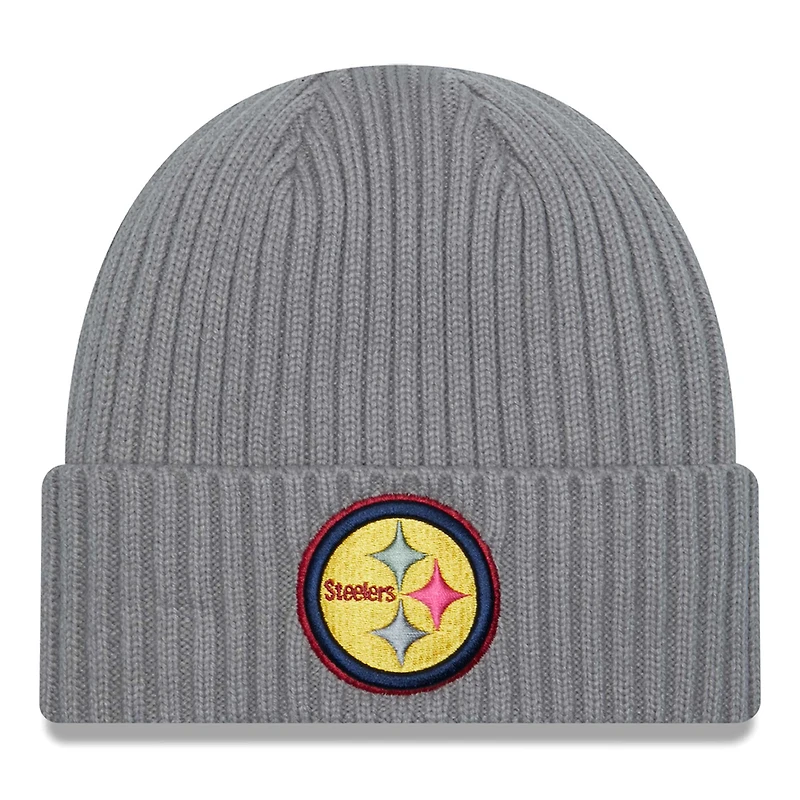 Men's New Era Gray Pittsburgh Steelers Color Pack Multi Cuffed Knit Hat