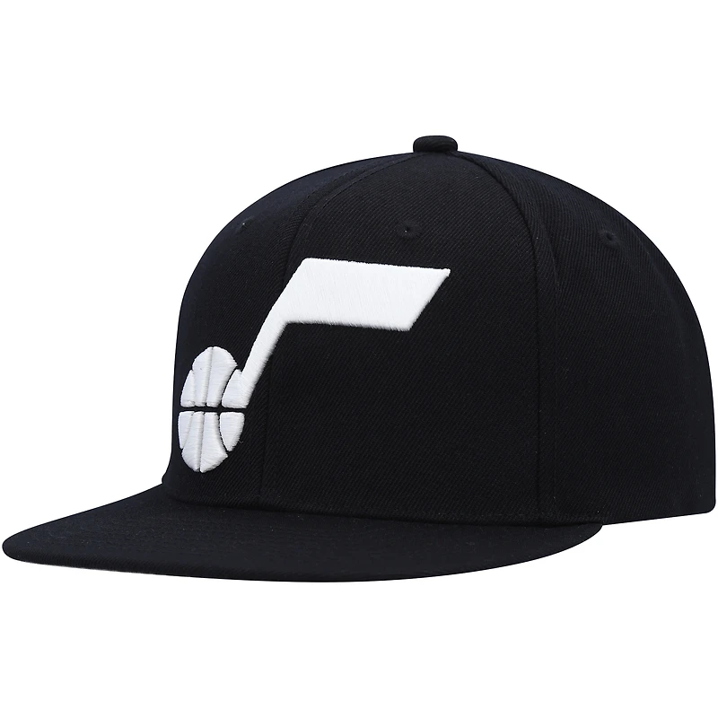 Men's Mitchell & Ness Black Utah Jazz Ground 2.0 Snapback Hat