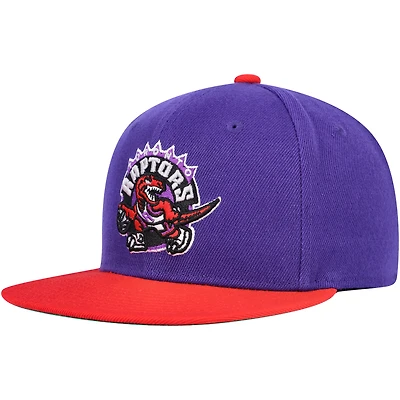 Youth Mitchell & Ness  Purple/Red Toronto Raptors Two-Tone Snapback Hat