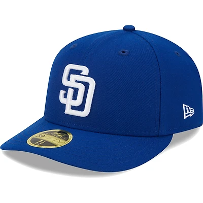 Men's New Era  Royal San Diego Padres White Logo Low Profile 59FIFTY Fitted Hat