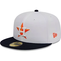 Men's New Era White/Navy Houston Astros Optic 59FIFTY Fitted Hat