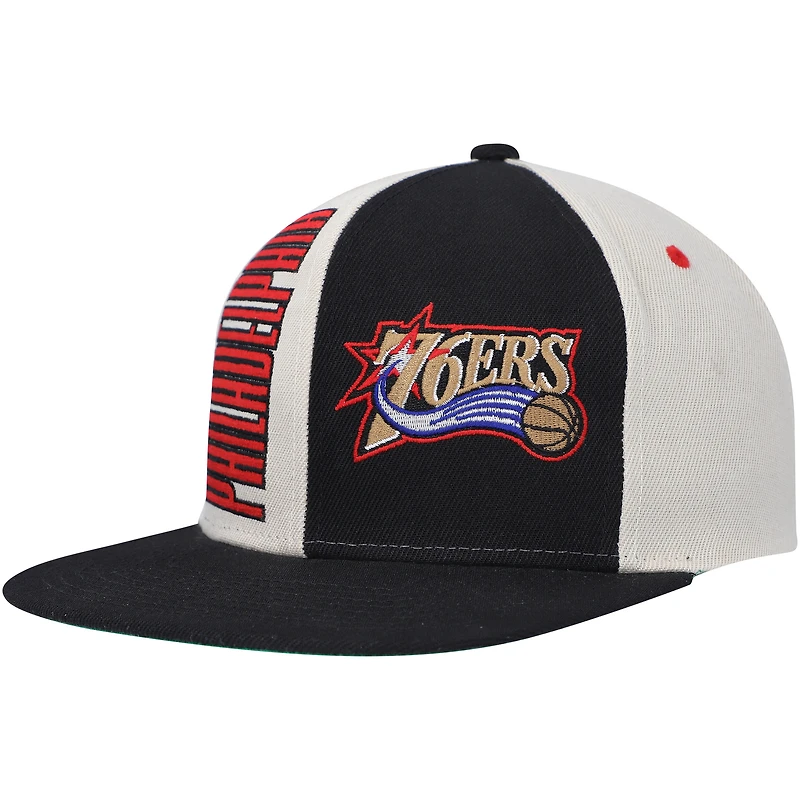 Men's Mitchell & Ness Cream Philadelphia 76ers Hardwood Classics Pop Snapback Hat