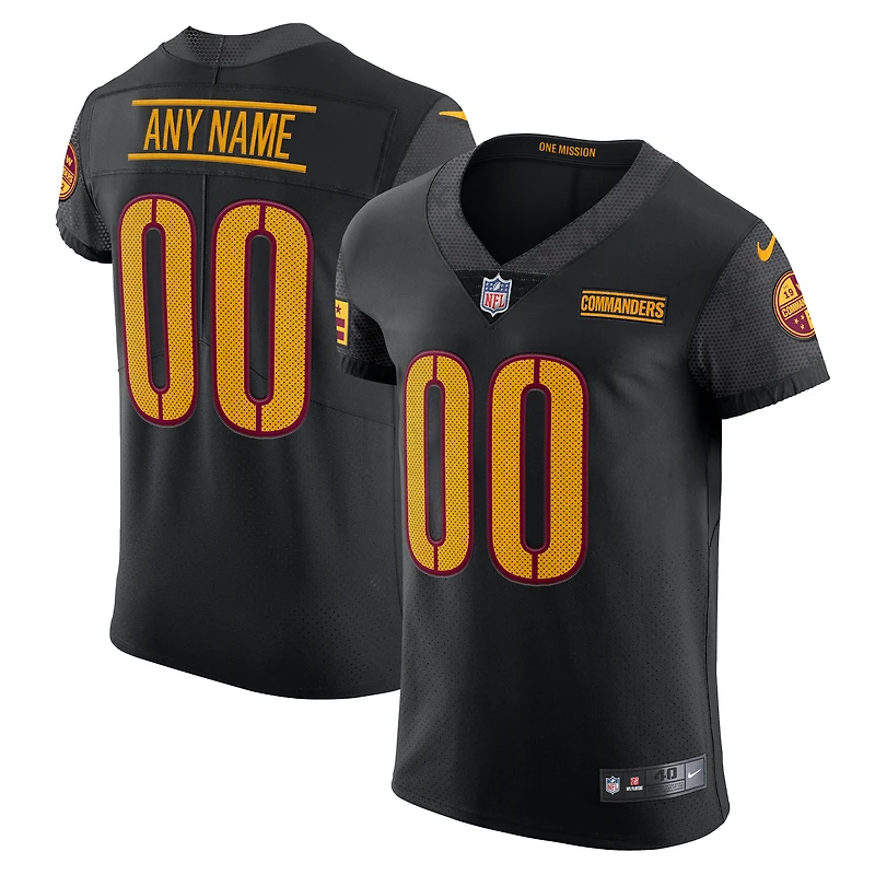 Men's Nike Black Washington Commanders Vapor Untouchable Elite Custom Alternate Jersey