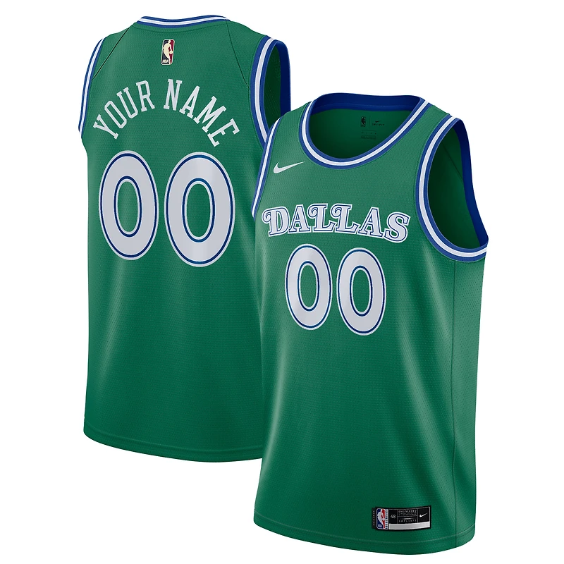 Men's Nike Green Dallas Mavericks 2020/21 Hardwood Classics Swingman Custom Jersey