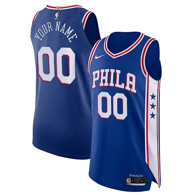 Men's Nike Royal Philadelphia 76ers Custom Authentic Jersey - Icon Edition