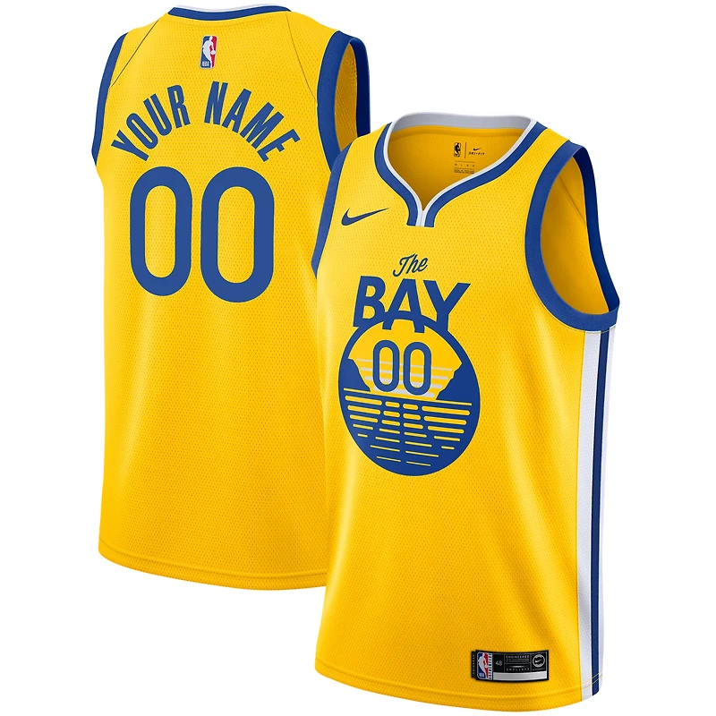 Men's Nike Yellow Golden State Warriors 2019/20 Custom Swingman Jersey - Statement Edition