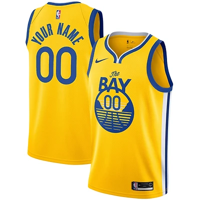 Men's Nike Yellow Golden State Warriors 2019/20 Custom Swingman Jersey - Statement Edition