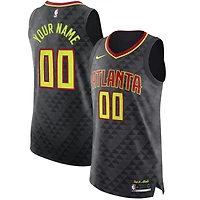 Men's Nike Black Atlanta Hawks Authentic Custom Jersey - Icon Edition
