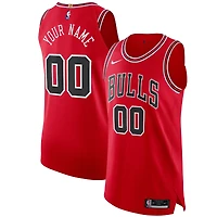 Men's Nike Red Chicago Bulls Authentic Custom Jersey - Icon Edition