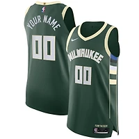 Men's Nike Green Milwaukee Bucks Authentic Custom Jersey - Icon Edition
