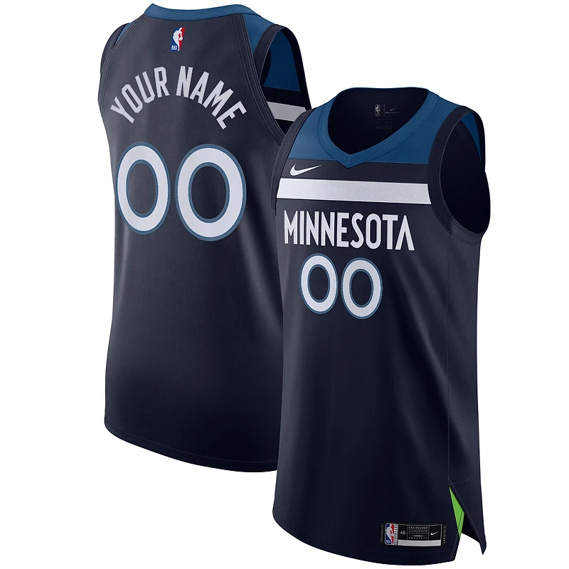 Men's Nike Navy Minnesota Timberwolves Authentic Custom Jersey - Icon Edition