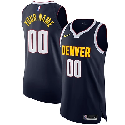 Men's Nike Navy Denver Nuggets 2020/21 Authentic Custom Jersey - Icon Edition