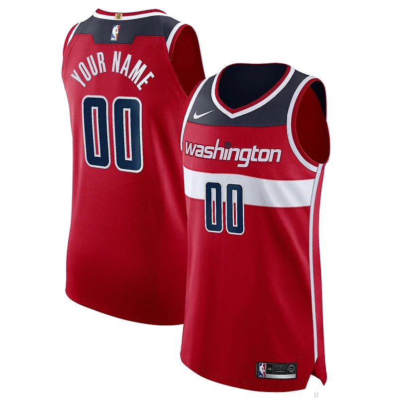 Men's Nike Red Washington Wizards 2020/21 Authentic Custom Jersey - Icon Edition
