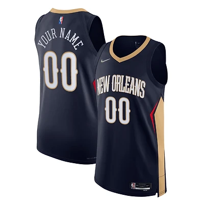 Men's Nike Navy New Orleans Pelicans 2021/22 Diamond Authentic Custom Jersey - Icon Edition