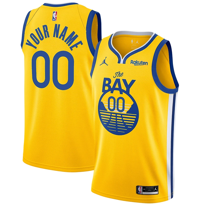 Men's Jordan Brand Gold Golden State Warriors - Swingman Custom Jersey - Statement Edition