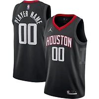 Men's Jordan Brand Black Houston Rockets Swingman Custom Jersey - Statement Edition