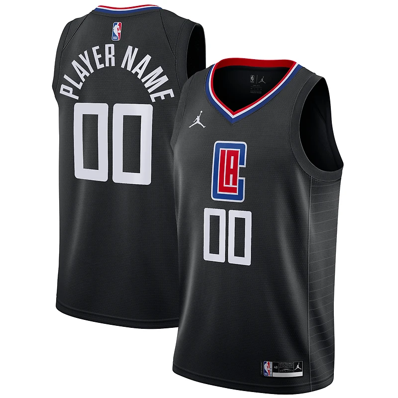 Men's Jordan Brand Black LA Clippers Swingman Custom Jersey - Statement Edition