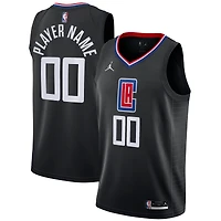 Men's Jordan Brand Black LA Clippers Swingman Custom Jersey - Statement Edition