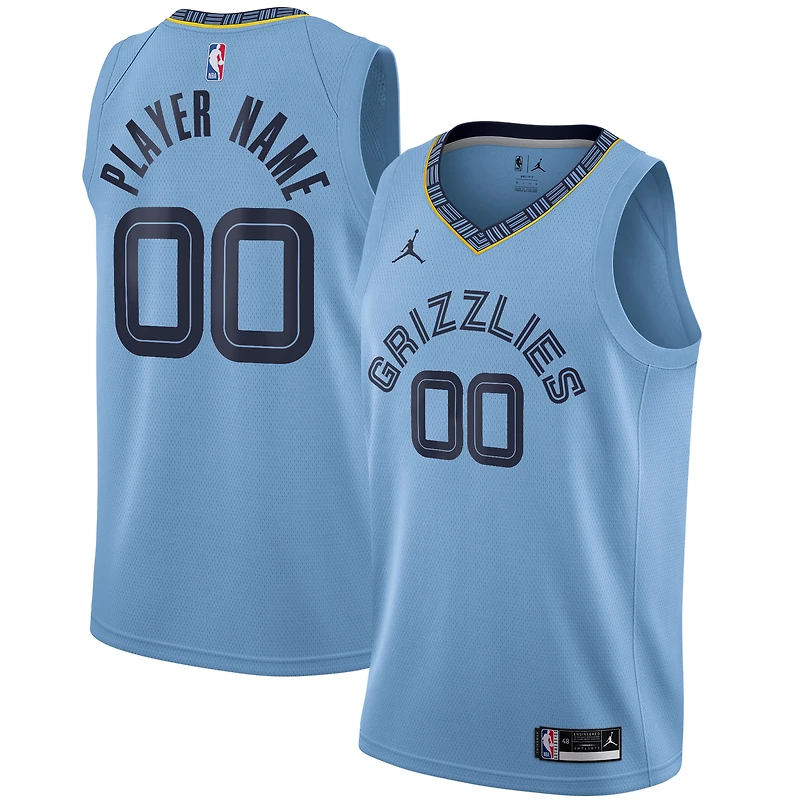 Men's Jordan Brand Light Blue Memphis Grizzlies Swingman Custom Jersey - Statement Edition