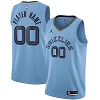 Men's Jordan Brand Light Blue Memphis Grizzlies Swingman Custom Jersey - Statement Edition