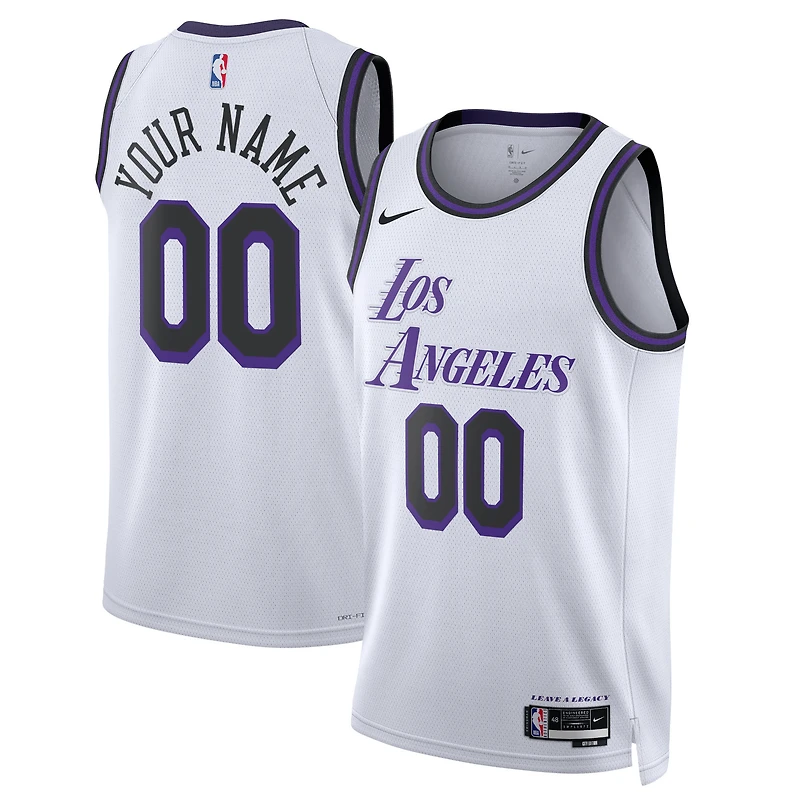 Unisex Nike White Los Angeles Lakers 2022/23 Swingman Custom Jersey - City Edition
