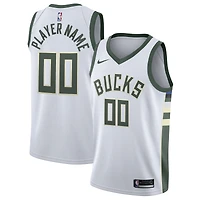 Men's Nike White Milwaukee Bucks 2020/21 Swingman Custom Jersey - Association Edition