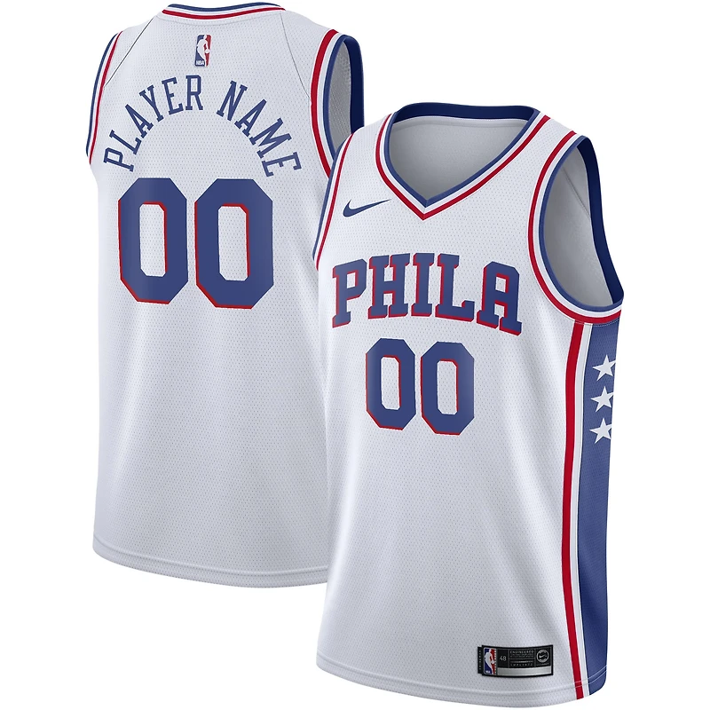 Men's Nike White Philadelphia 76ers 2020/21 Swingman Custom Jersey - Association Edition