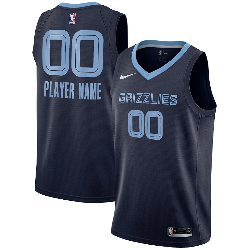 Men's Nike Navy Memphis Grizzlies 2020/21 Swingman Custom Jersey - Icon Edition