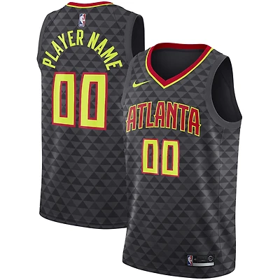 Men's Nike Black Atlanta Hawks Swingman Custom Jersey - Icon Edition