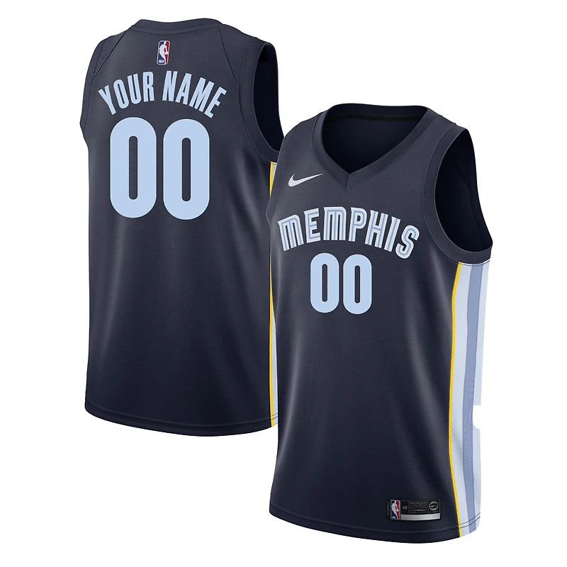 Men's Nike Navy Memphis Grizzlies Swingman Custom Jersey - Icon Edition